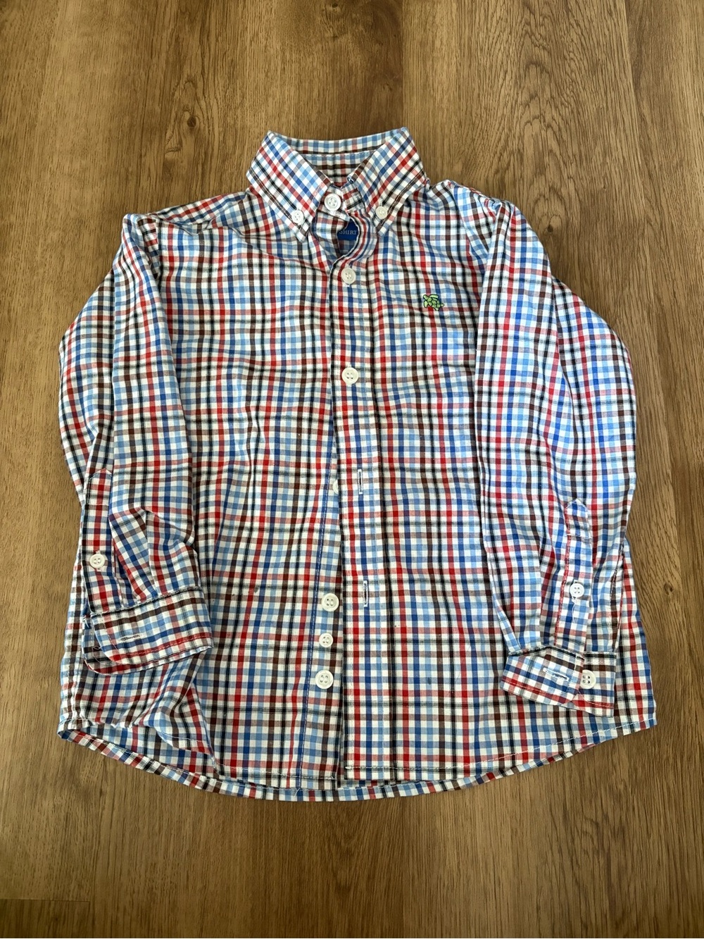 Toddler Plaid Button-Down Shirt in Red, Blue & White
